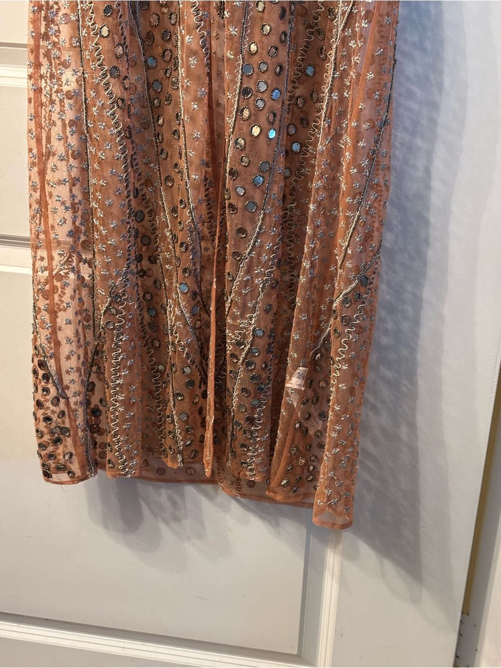 Zara Sheet Embellished Dessert Rose Duster / Vest Maxi NWT Medium - Picture 3 of 9